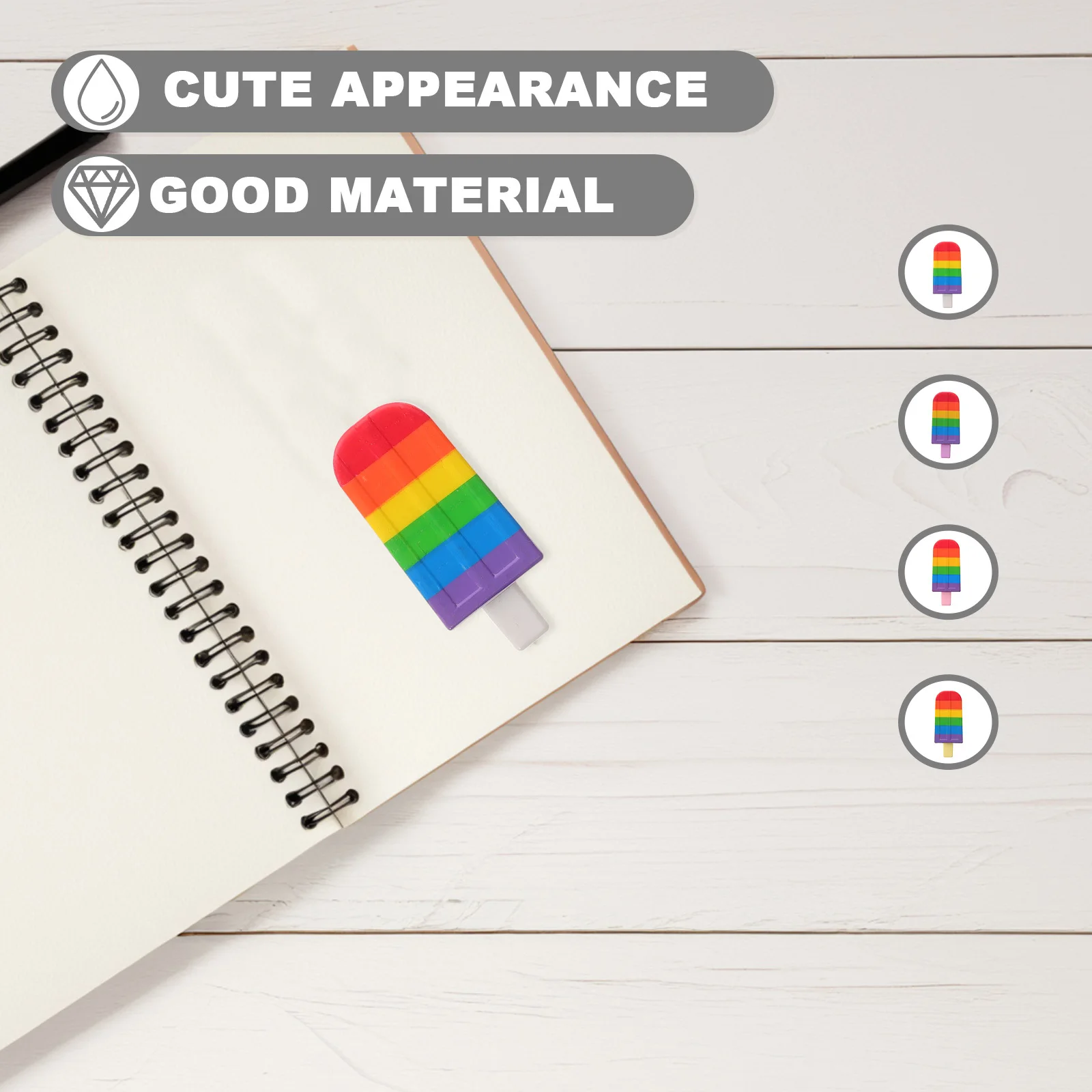 25pcs Creative Ice Cream Mini Rainbow Shape Cute Writing Tool For Students Kids Office Desk Portable Fun Pens Kawaii