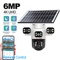 Solar Wireless Camera 6MP PTZ IP Camera Smart Home Color Night Auto Tracking Security WiFi Camera Two Way Audio CCTV Camera