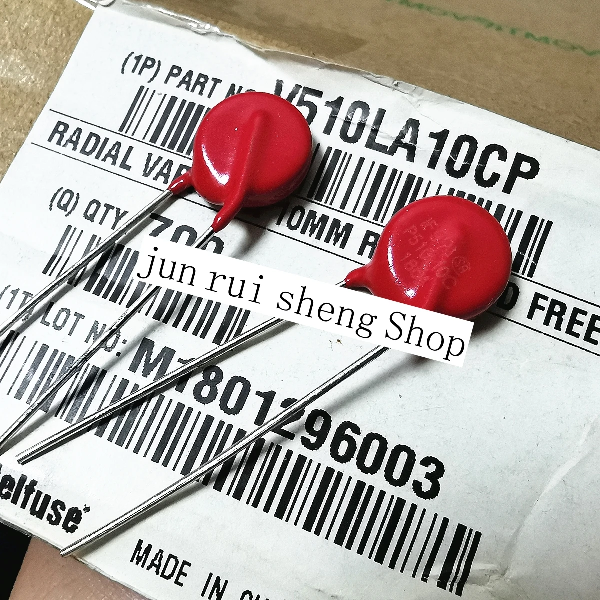 1/10/20PCS Original Litteifuse For V510LA10CP P510L10C Red Varistor 820V 3.5KA DISC 10MM Rheostat AC510 DC738 20pF MOV TVS