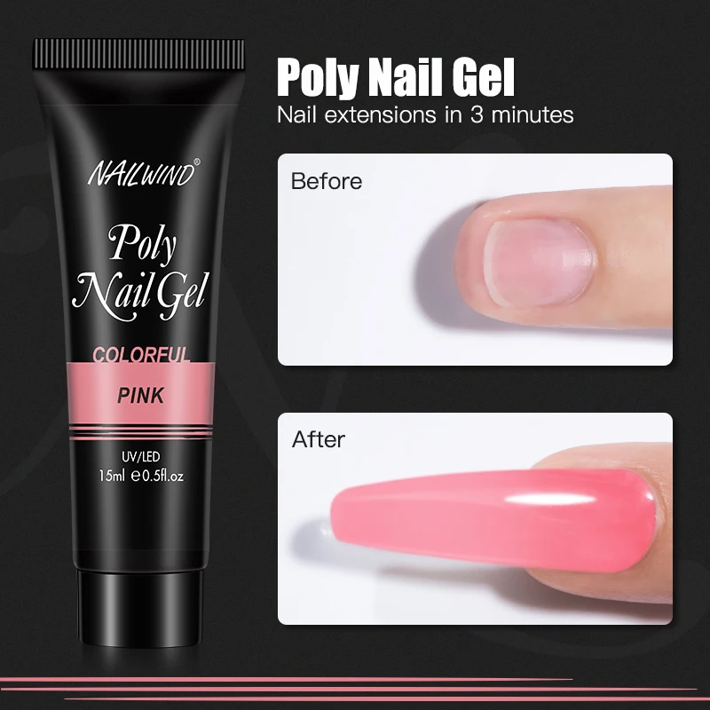 NailWind Extension Finger Gel Semipermanent Poly Nail Gel Acrylic Hybrid Nail Polish Base Top Coat Nail Beauty