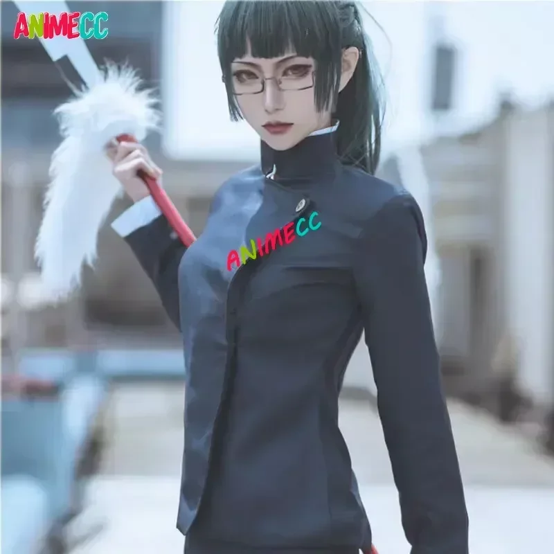 Disfraz de Anime Jujutsu Kaisen, peluca Maki Zenin, falda superior Zen en Maki, uniforme de fiesta de Navidad y Halloween, zapatos de peluca para hombres y mujeres