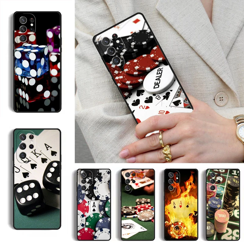 Dices Poker Casino Phone Case for Samsung Galaxy S26 S25 Ultra S24 S23 S22 S21 Plus Note 10 Bumper Cover