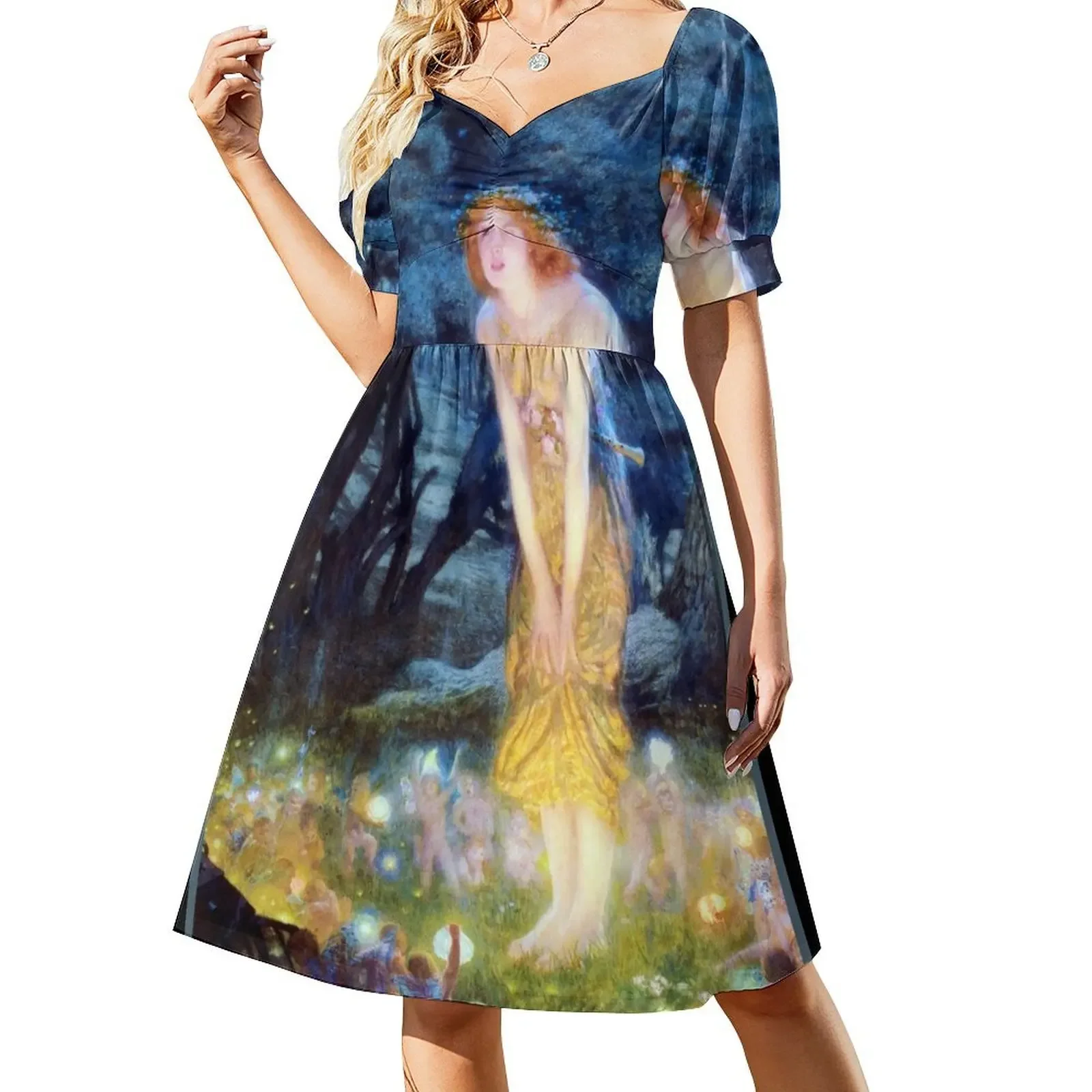 Mid-Summer's Eve circle of fairies, vintage Pre Raphaelite art Sleeveless Dress dresses for women 2025 Dress