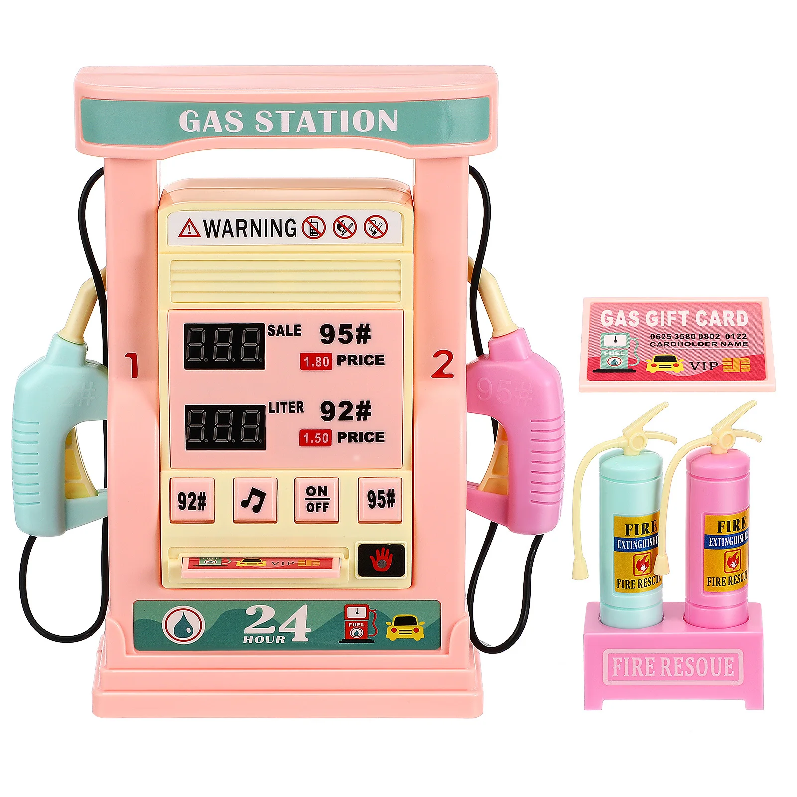 Simulatie tankstation voor kinderen Miniatuur speelhuis Set Interactieve brandstofpomp Educatieve autowasgereedschapset