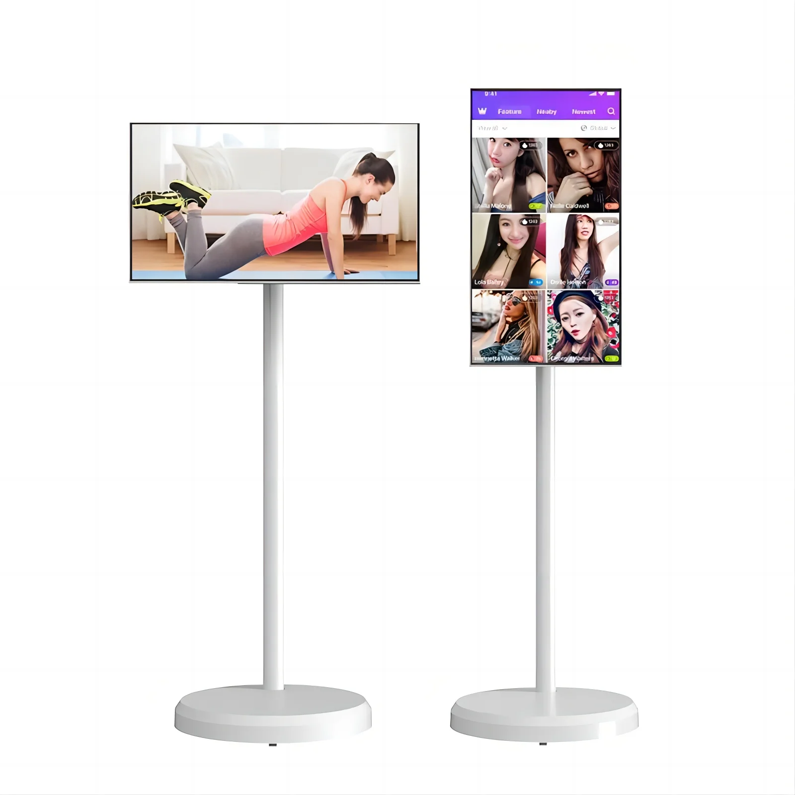 Free Shipping 22 Inch Screen Floor Stand Tablet Android 12 Slim Touch Display Large Battery Inbuilt Rotatable Movable Smart TV