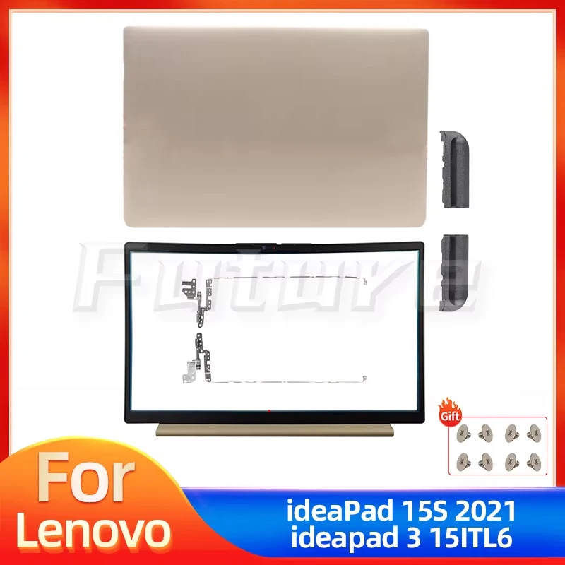 

New Case for Lenovo Ideapad 15s 2021 Ideapas 3 15 3-15ITL6 3-15ADA6 3-15ALC6 LCD Back Cover Front Bezel Housing Shell Gold