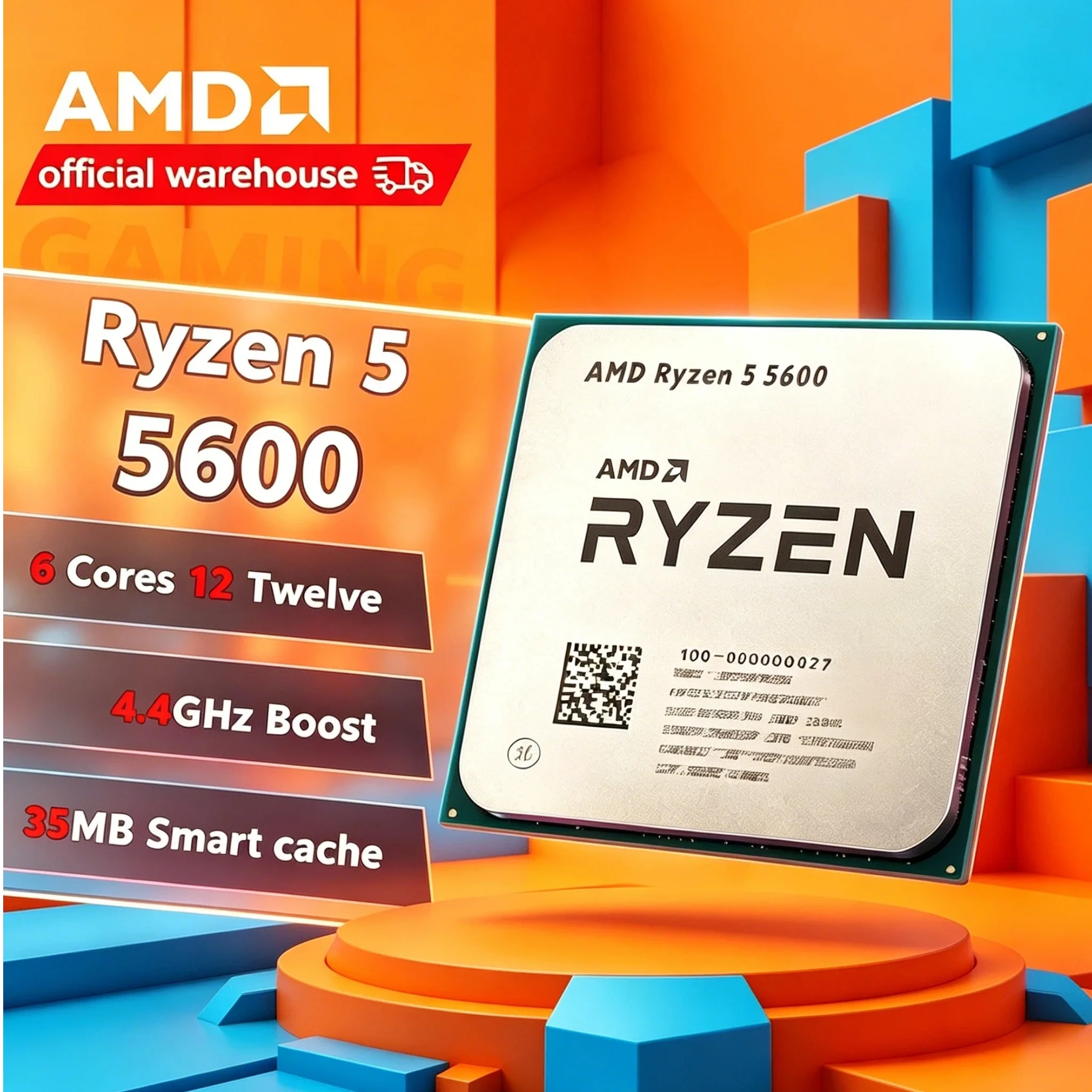 

AMD Ryzen 5 R5 5600 4.4GHz Boost 6 Core 12 Thread CPU Processor 65W Socket AM4 Desktop Gaming Tray No Fan New Pro Max