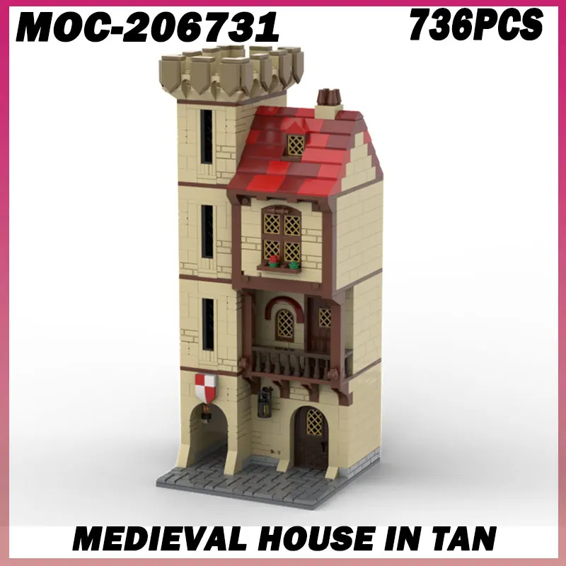 

736PCS MOC-206731 Medieval house in tan Modular Buildings MOC Building Blocks Display Construction Toys Birthday Gifts Present