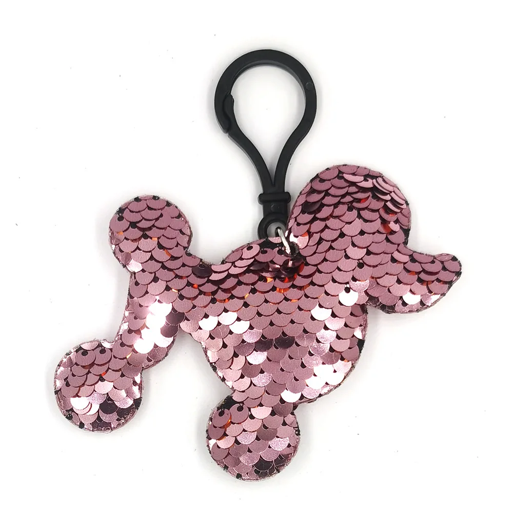 New hot sale reflective fish scale sequin keychain Fashion cartoon animal bag pendant