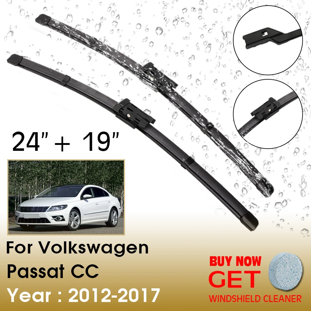 

Car Wiper Blade For Volkswagen Passat CC 24"+19" 2012-2017 Front Window Washer Windscreen Windshield Wipers Blades Accessories