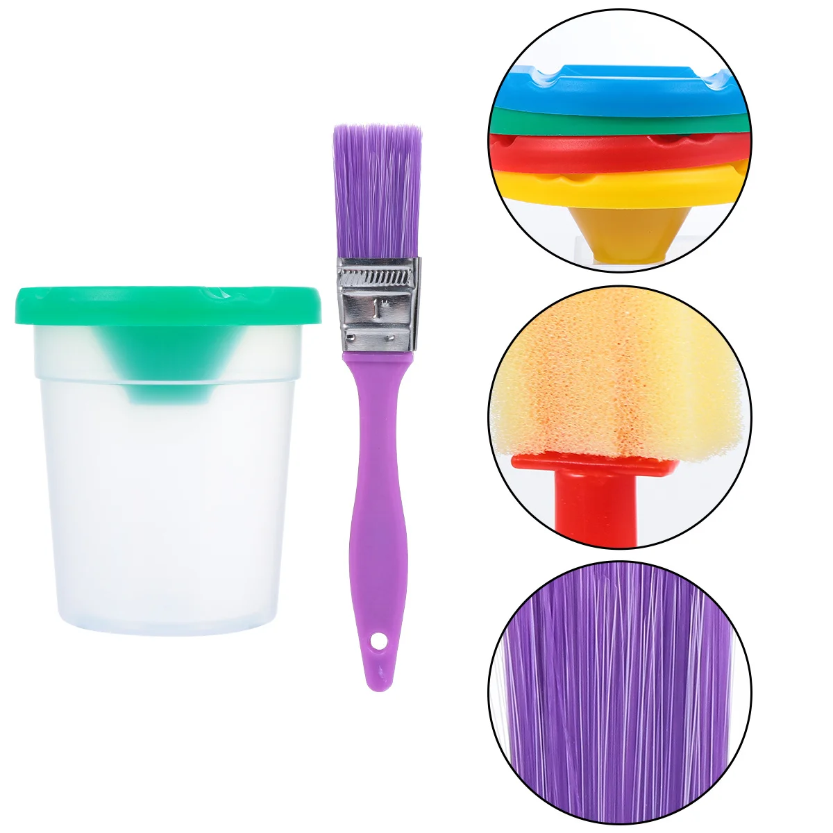 

1Set Painting Tools Safe Non-Toxic Durable Paint Cups Tray Painting Tool Kit Brushes Art Tool Kit