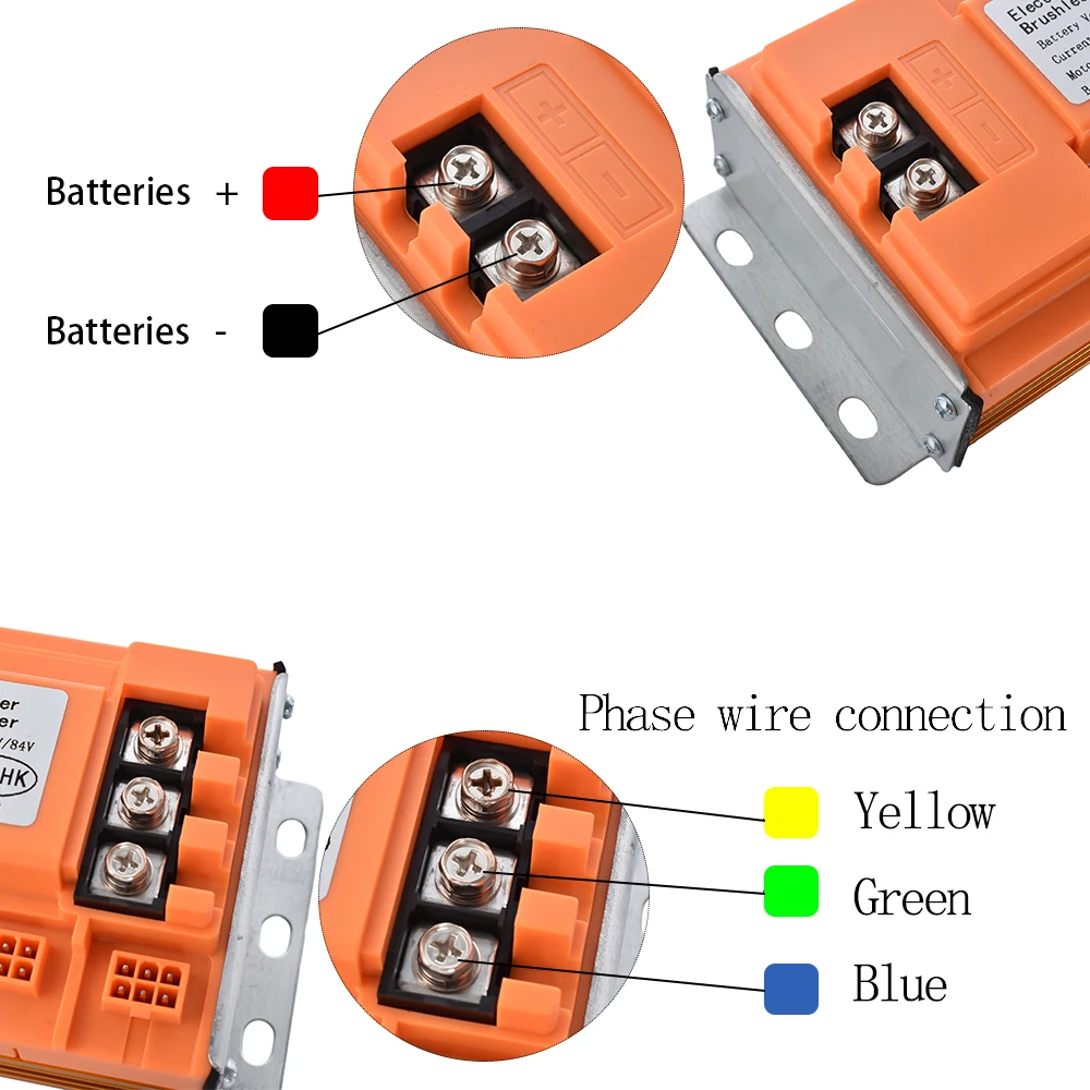 JRAIan-Contrôleur DC sans balais pour vélo électrique, contrôleur à onde sinusoïdale, accessoires pour scooter électrique, 36V-84V, 48V, 2500W, 72V,