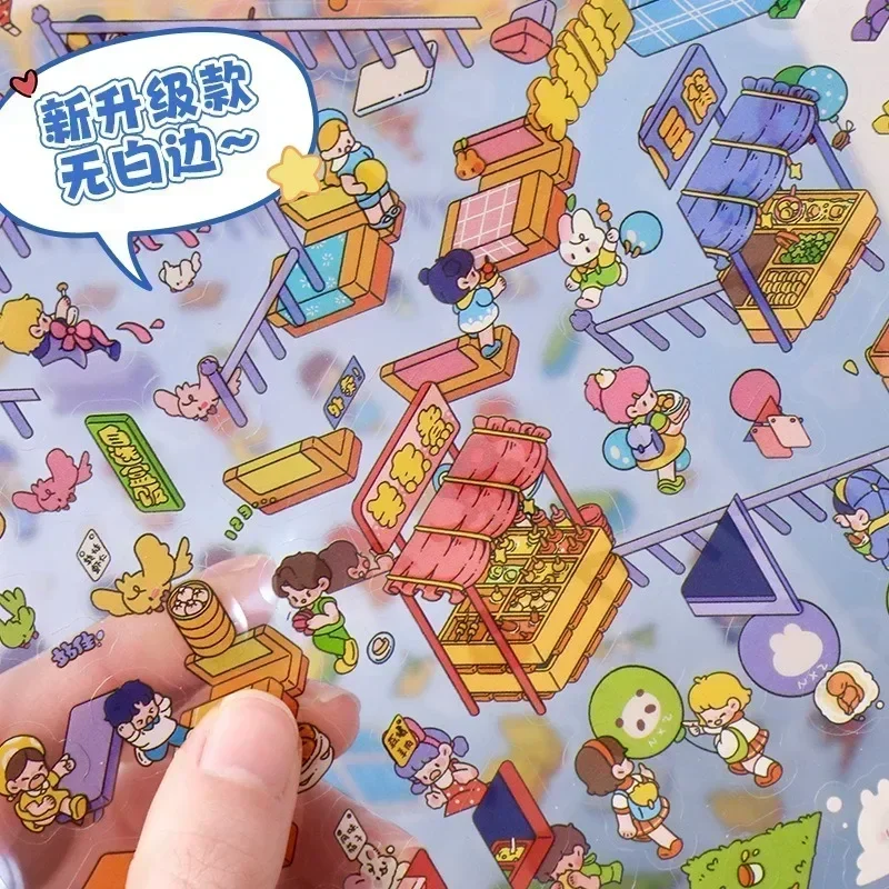 

Новые забавные модные детские мини-животные город миниатюрный пейзаж 3D наклейки удивленные канцелярские игрушки плакаты для снятия стресса