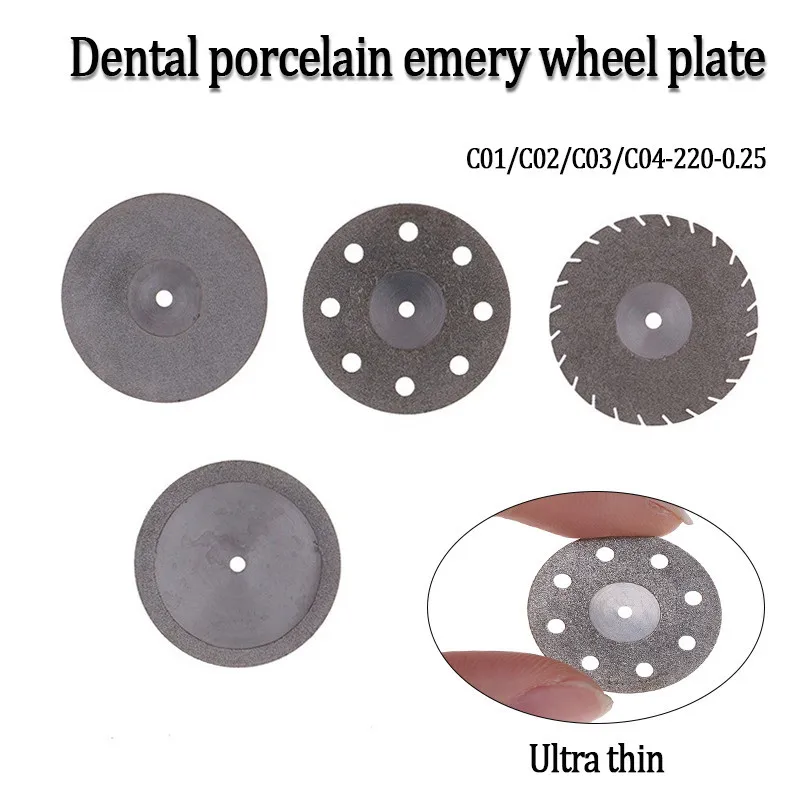 2Pcs Dental Lab 0.25mm Ultra-thin Double Side Sand Porcelain Grit Disk Cutting Tool Diamond Polisher