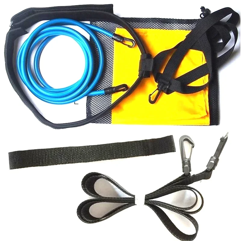 Pool Swimming Belt for Stationary Resistance Training with Drag Parachute and Elastic cord