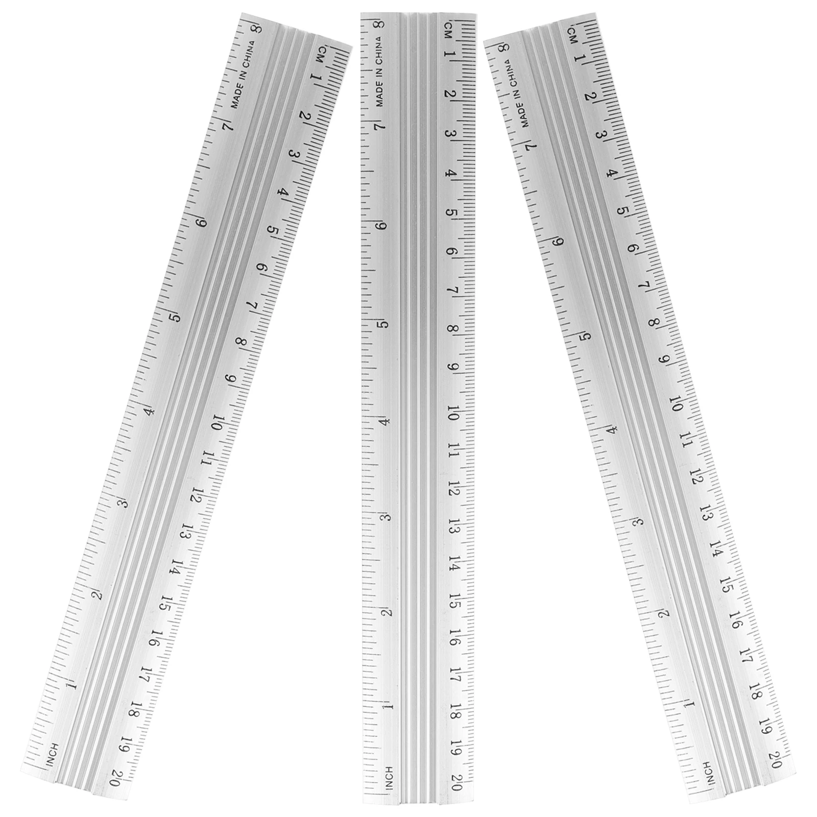 

3pcs Aluminum Ruler Set Lightweight Portable Measuring Tool For Artists Architects Office Stationery Supply Durable Geometry