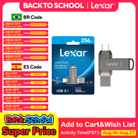 Lexar USB3.1 Type-C USB Flash Drive for Phone and Computer Original D400 Pen Drive 256gb 128gb 64gb 32gb Up to 130Mb/s Pendrive