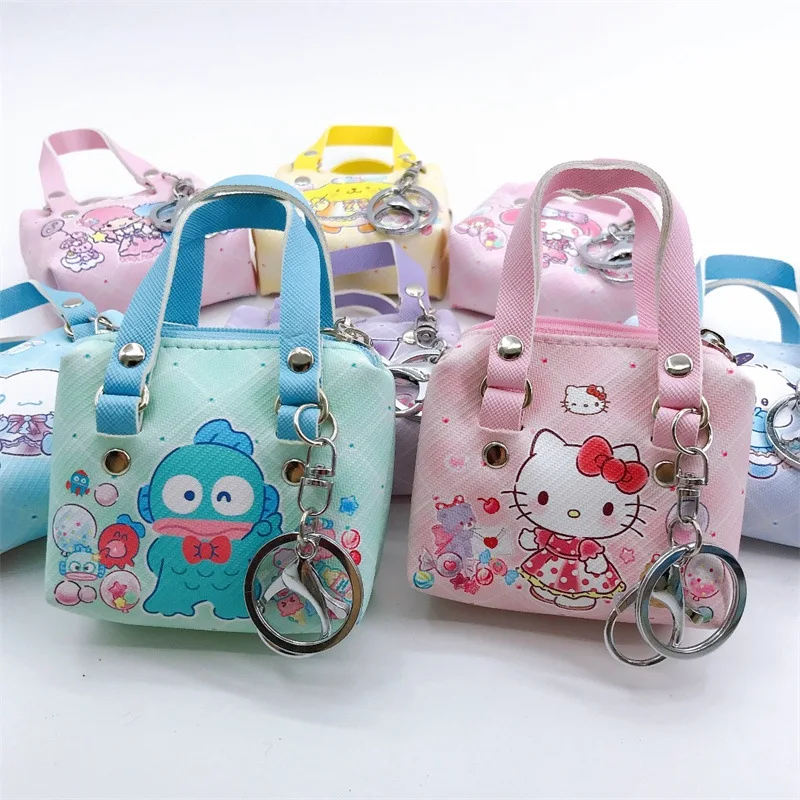 Kawaii Pocahcco Anime Sanrio Kuromi Hangyodon Sweet Coin Purse Cute Cartoon Cinnamoroll Headphone Bag Keychain Girls Gifts