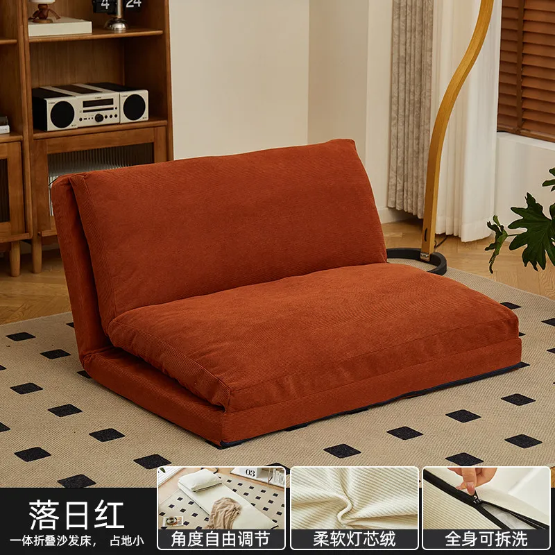 Premium Folding Lazy Sofa Bed Reclinable Sleepable Small Space Apartment Living Room BalconyTatami LeisureSingle Sofa Home Decor