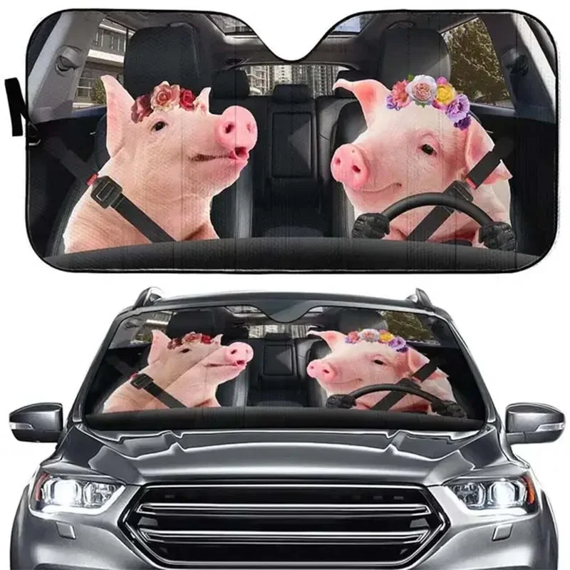 

Забавная свинья автомобильное ветровое стекло прочное семейное Вождение на летней ферме животные автомобильный солнцезащитный козырек ветровое стекло