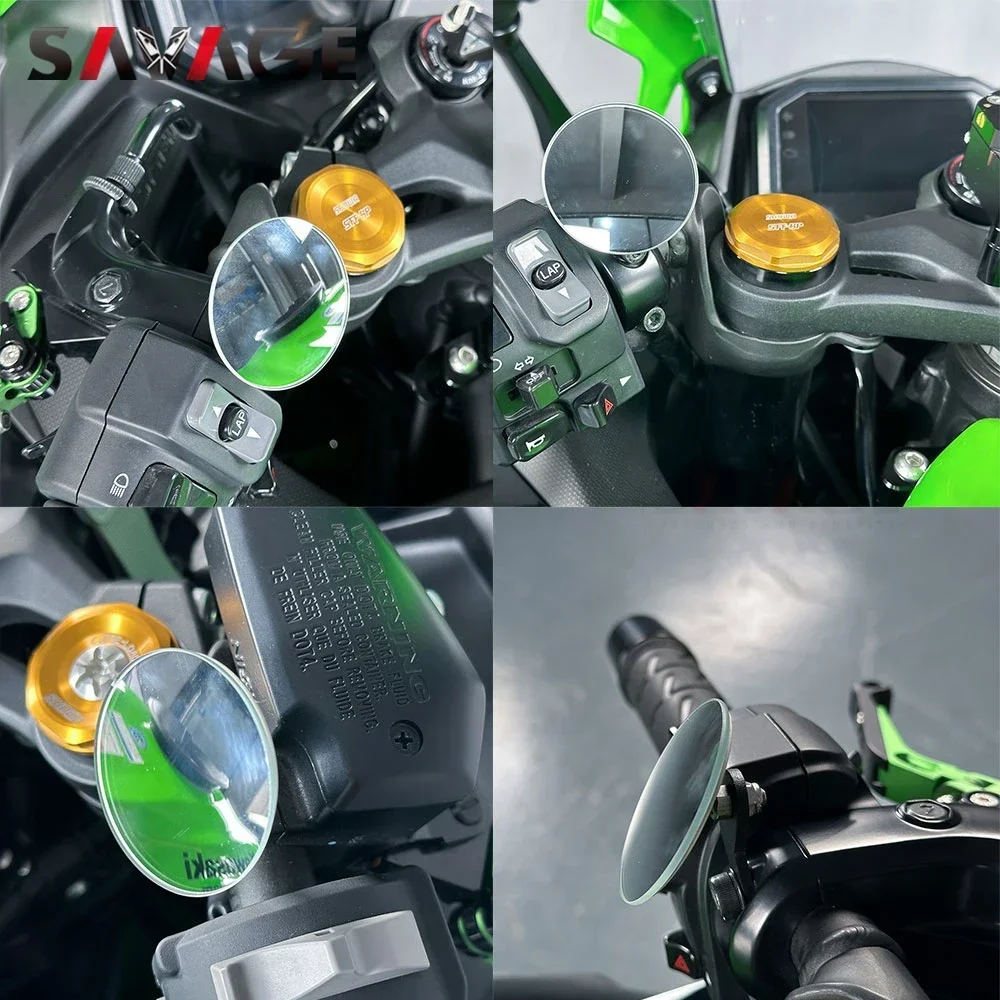 Motorcycle Auxiliary Blind Sport Mirror Adjustable Rearview Mirrors For Kawasaki Ninja 400 650 ZX-25R ZX-4R ZX-4RR ZX250 ZX400