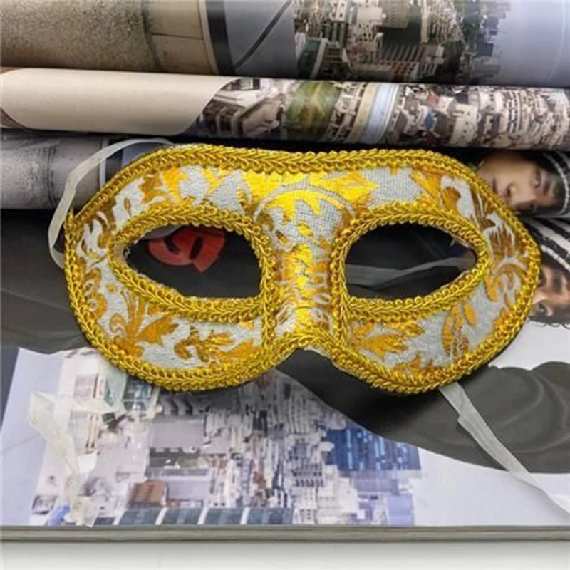 Patch Men Masquerade Masks ricamato Fashion Vintage Cosplay Party Prom Halloween Christmas Easter Aldult Festival accessori