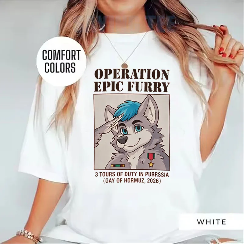 OPERATION EPIC FURRY Y2k Humor T-Shirt, Lustiges 3-Touren-in-Purrrssien-Sarkasmus-Witz-T-Shirt, Fuchs-Kleidungsartikel für Männer und Frauen als Geschenk – Detail 4