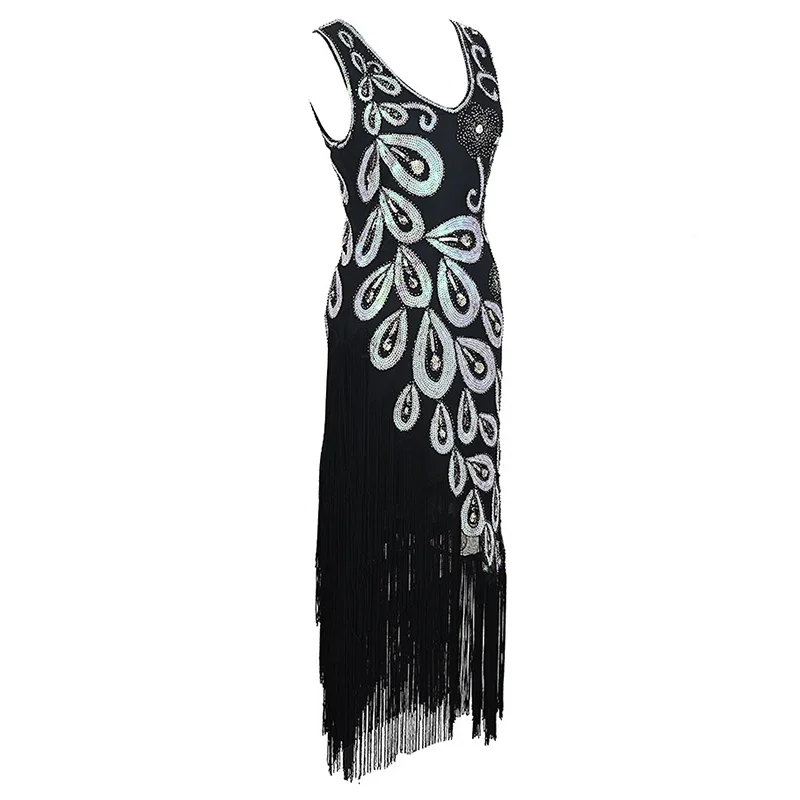 Abito da donna vintage 1920s flapper abiti da festa per donna maniche da sposa Corona abito da festa con frange di paillettes vestidos robe Gatsby