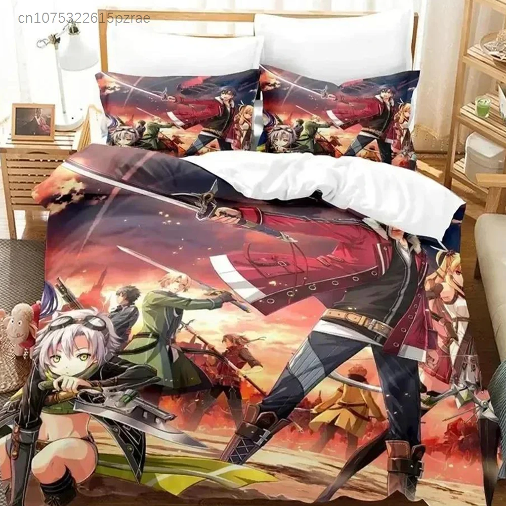 Anime Legend Of Heroes Bedding Set Duvet Cover Bed Set Quilt Cover Pillowcase Comforter King Queen Size Boys Adult Bedding Set A