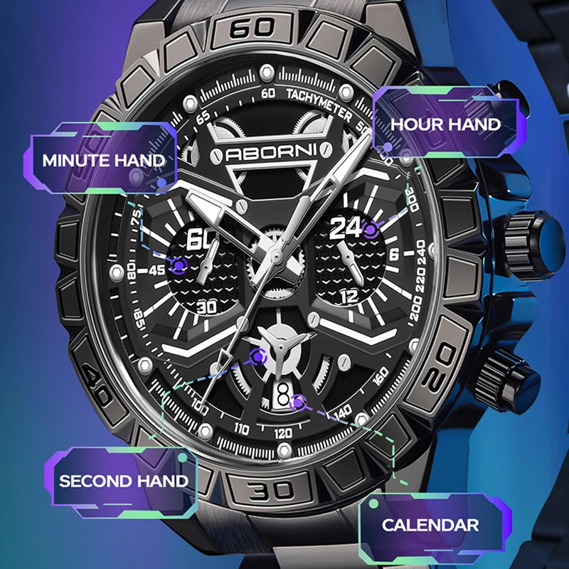 Chronograph Men Sports Wrist Watches 2025 Top Brand Luxury Stainless Steel Men‘s Watches For Male Clock Watches Dropship Date