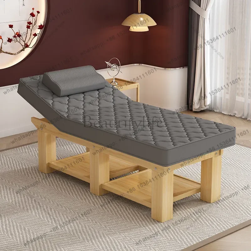 LSModern Solid Wood Massage Bed Nordic Creative Beauty Salon Massage Bed For Ear Picking And Facial SPA Furniture Cama Masaje FY