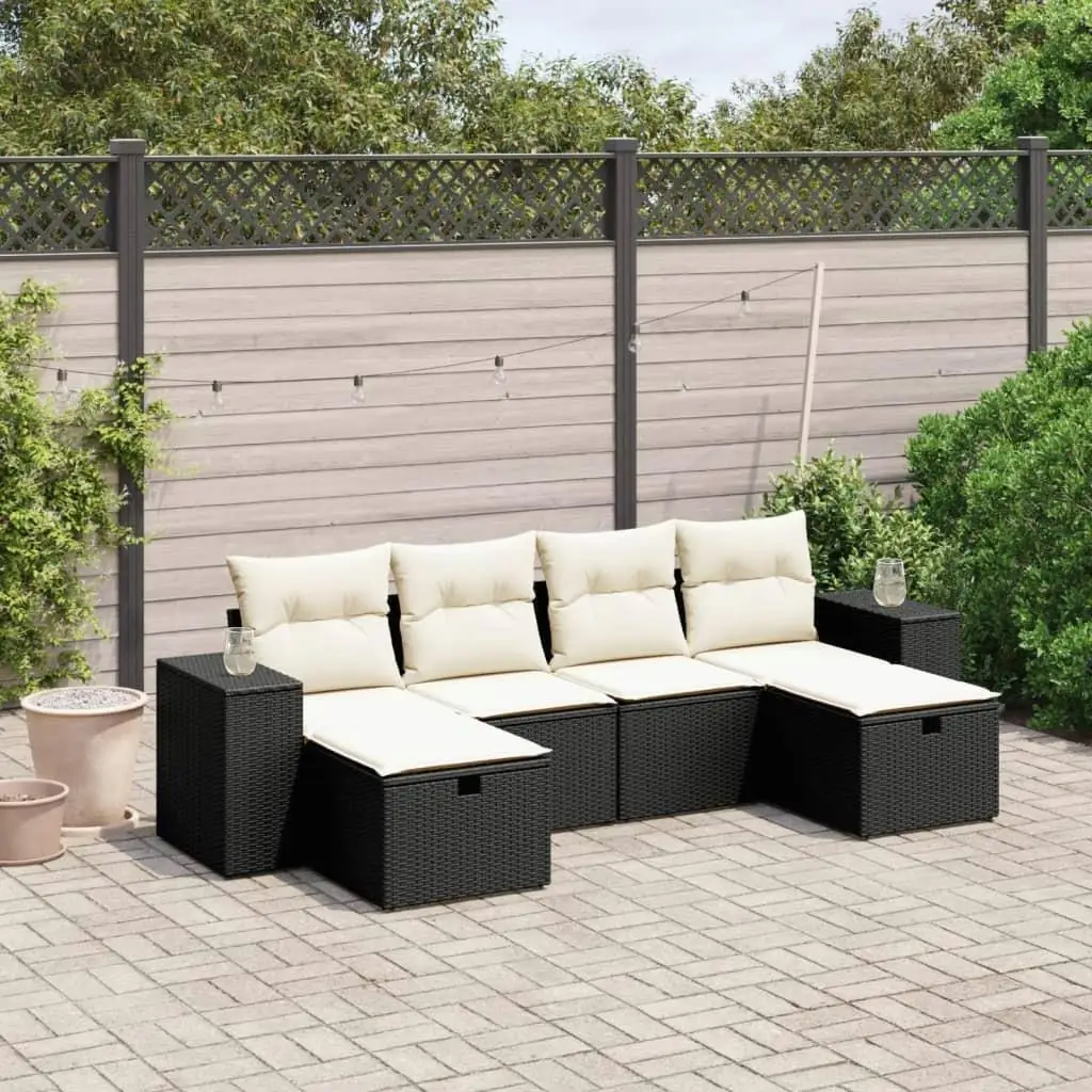 

Large Modular Black Polyethylene Rattan Garden Sofa Set Outdoor Furniture Seat Collection for Patio Balcony Poolside