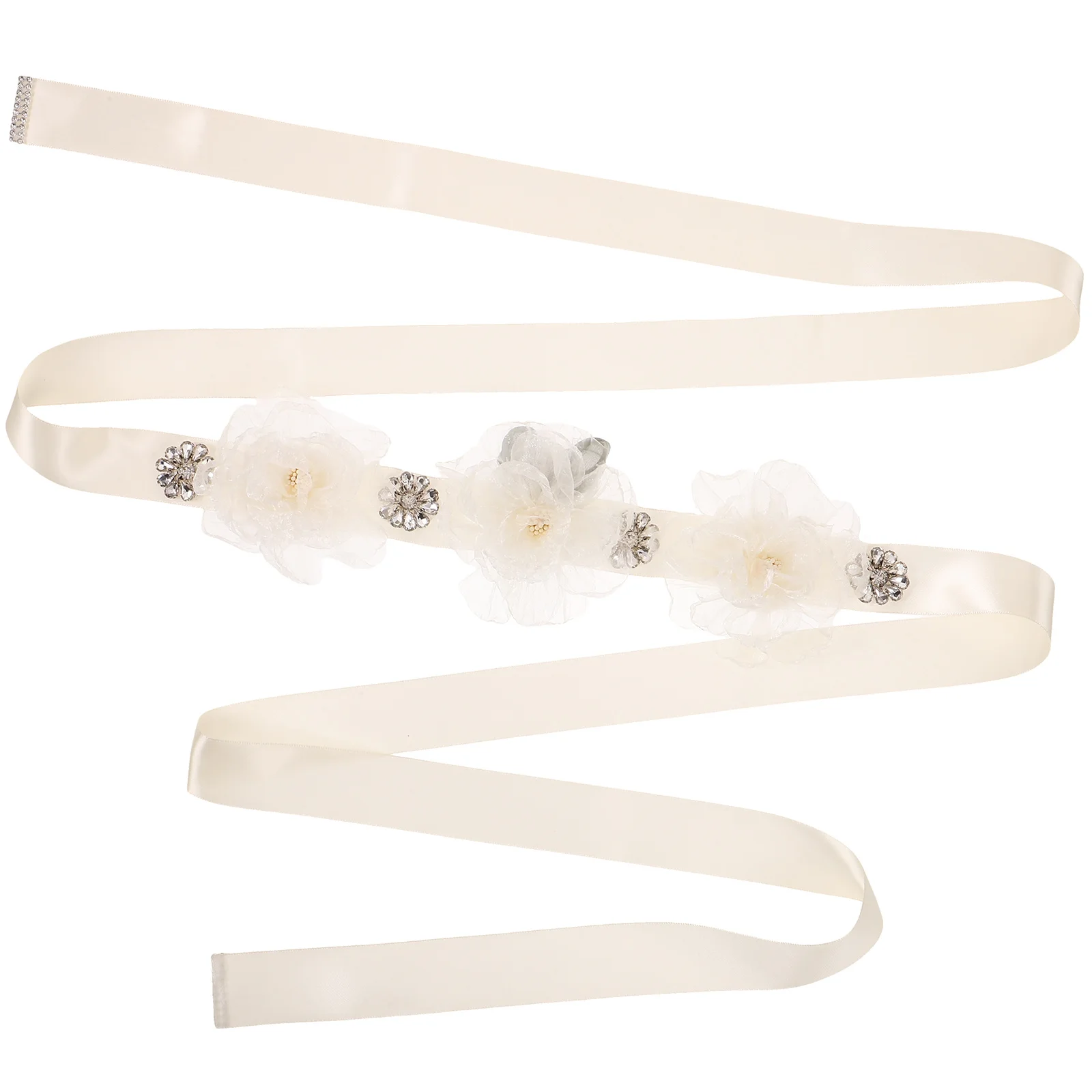 

Rhinestone Belt Wedding Bridal Sash Formal Dress Accessory Bridesmaid Waist Sparkling Ribbon Belts Women Flowers