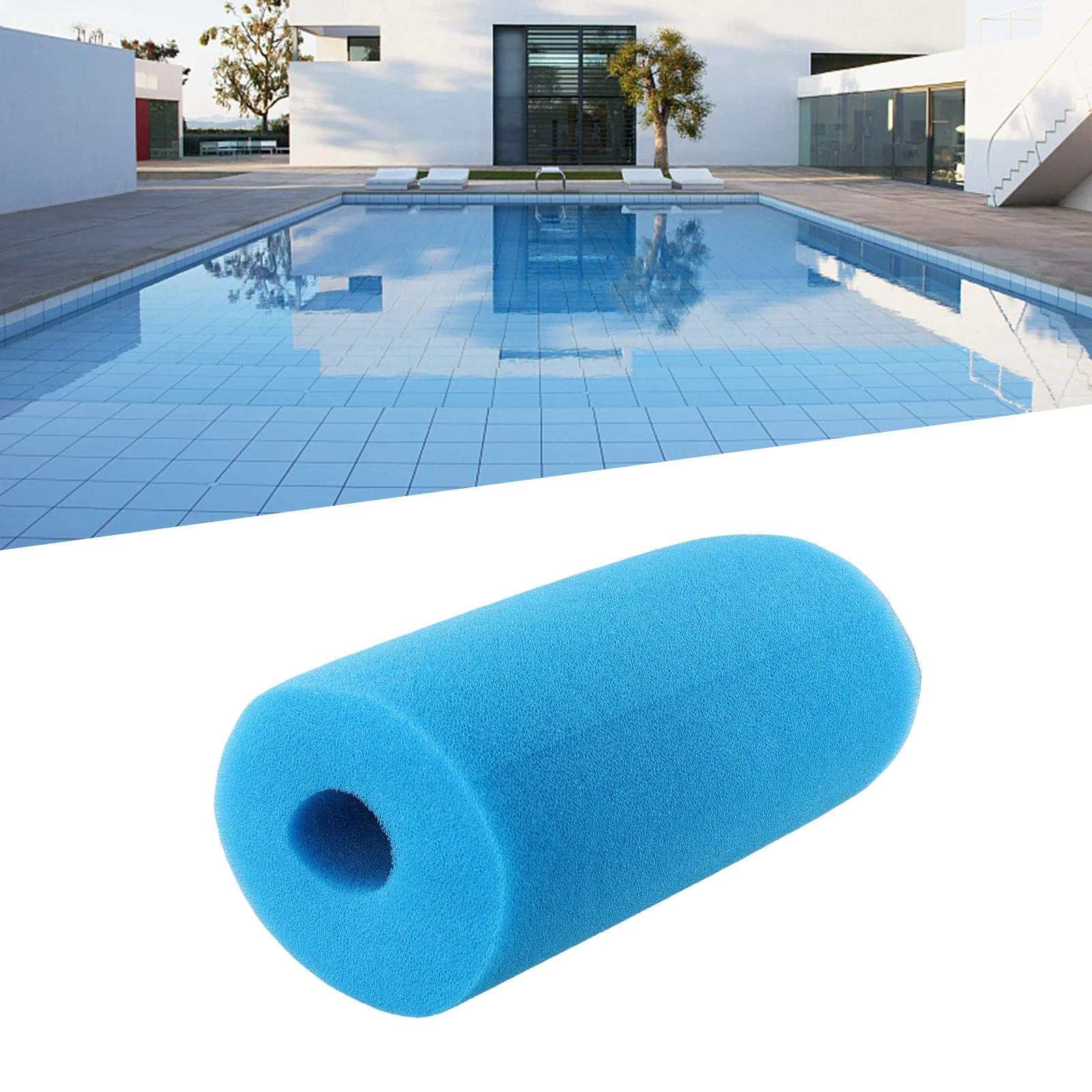 Blaue wiederverwendbare waschbare Schwimmbadfilter-Schaumstoffschwammkartusche für Intex Typ B Aquarium externer Kanister-Filterschwamm