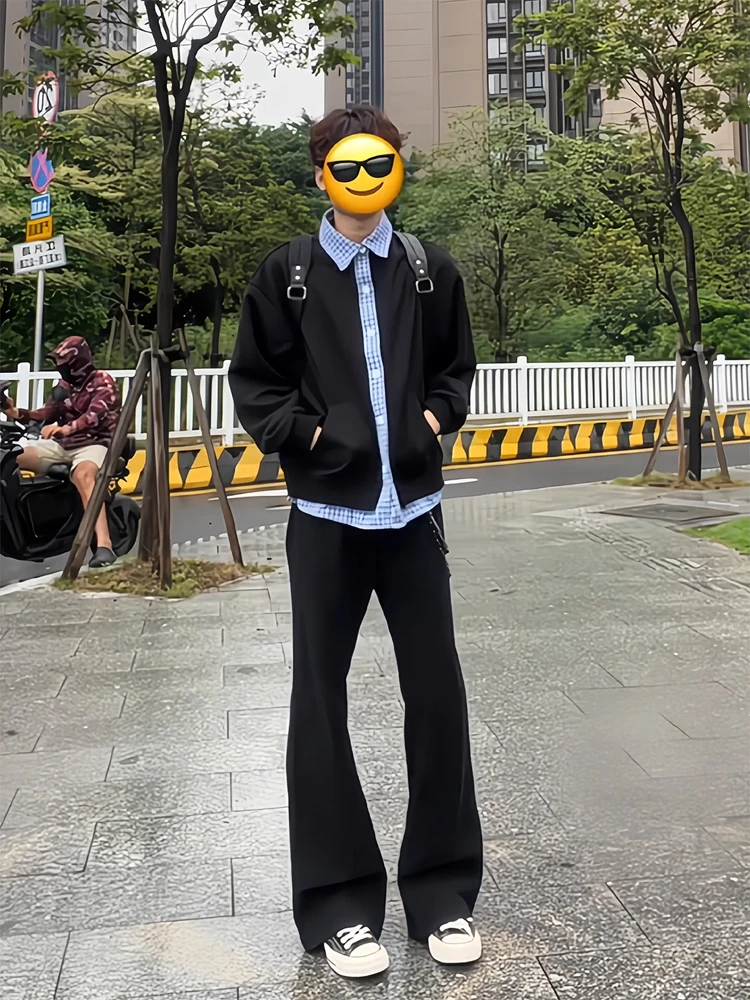 

Мужские брюки American Sle Bla Bell Bot, удлиненные, с высокой талией, прямые, костюмные, с эффектом похудения, повседневные