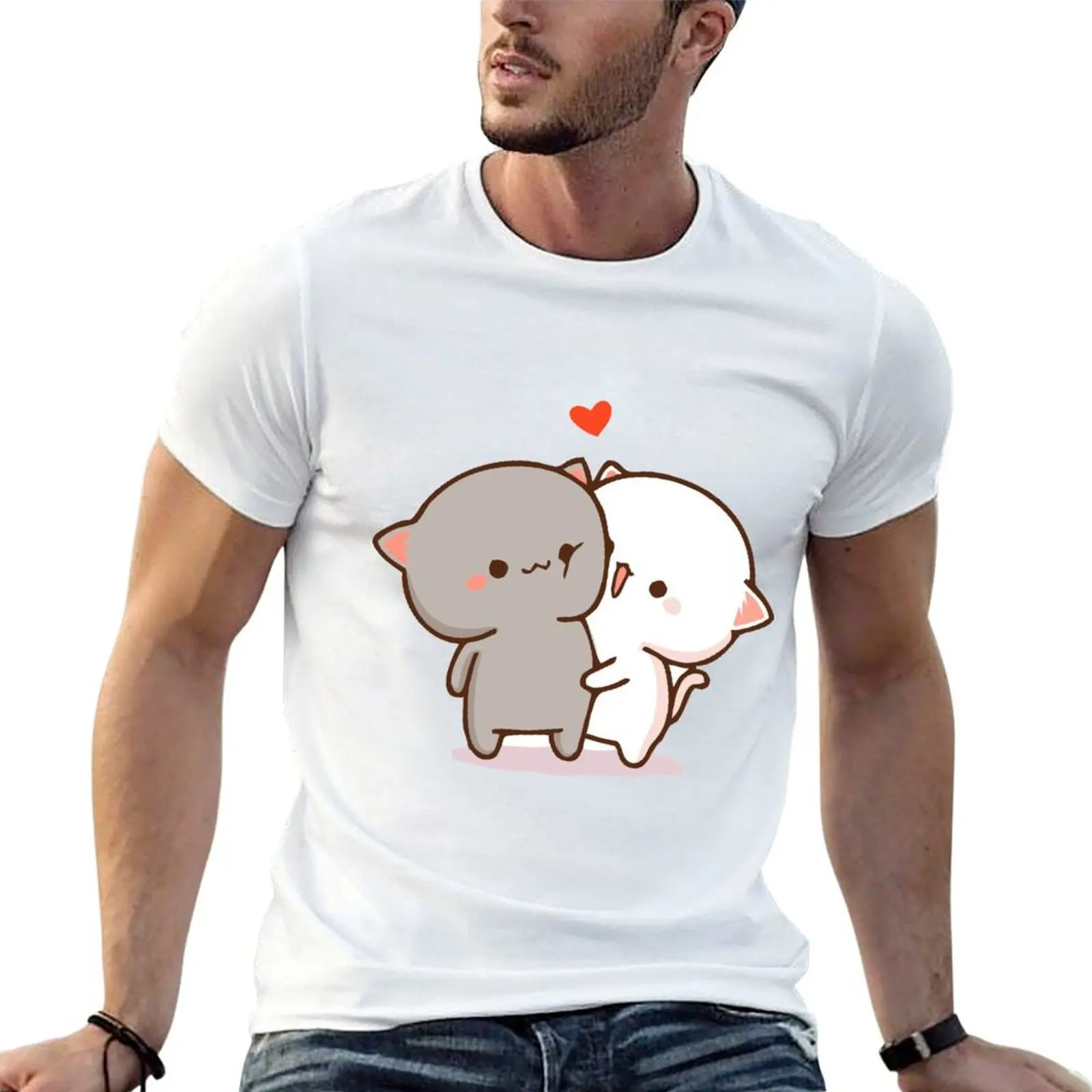 

Peach and Goma in Love Couple Mochi Mochi Cat T-Shirt man t shirt graphic man graphic t shirt anime t shirts for man T-shirt