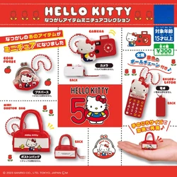 Originale Anime giapponese Gashapon Figure Cute Sanrio Hello Kitty Camera Bag portachiavi portachiavi Kawaii Capsule Toys Gift