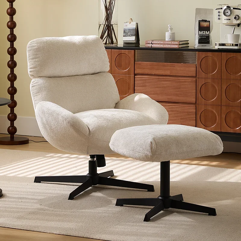 

Furniture Cloth Lazy Sofa Chair Cream Wind Reclining Relaxing Chair Vanity Chairs Chaise Lounges Desk Living Room Chairs Stool