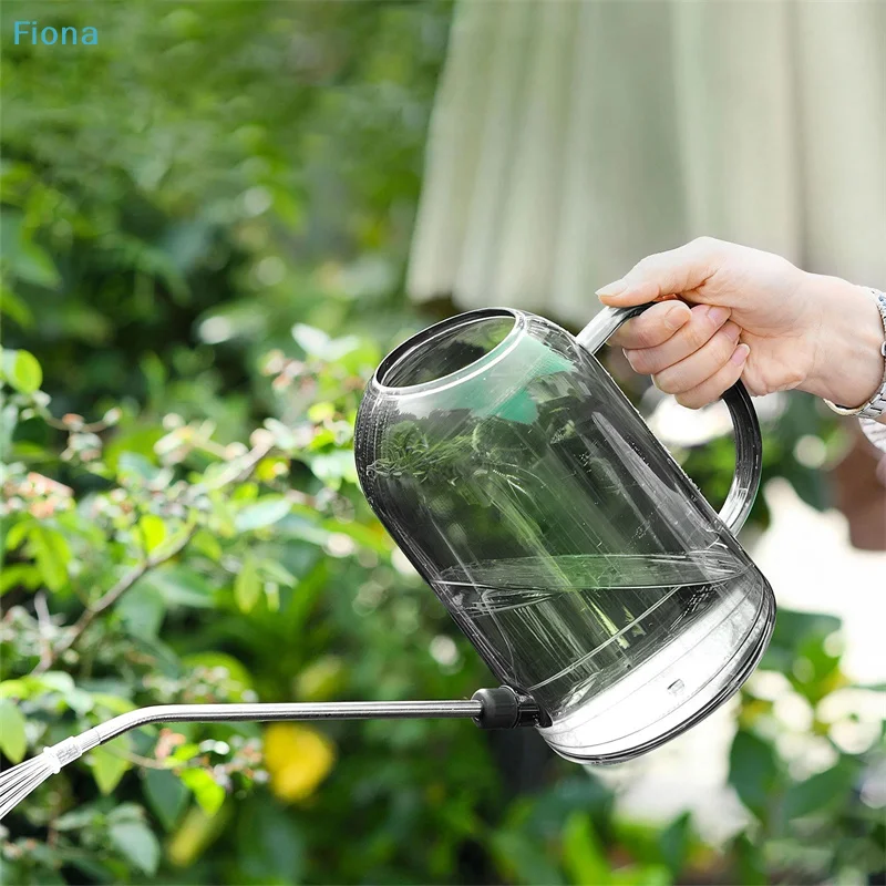 ♬2000ml Large Long Spout Watering Can,Clear Plastic Indoor Plant Watering Pot with Scale