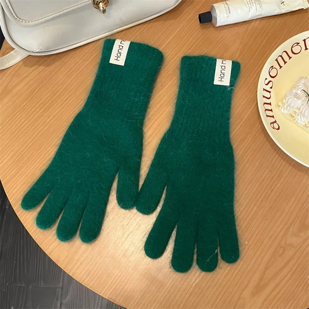 Breathable Warm Flannel Gloves Touch-screen Faux Fur Winter Women Gloves Comfortable Candy Colored Full Finger Mittens Daily Use