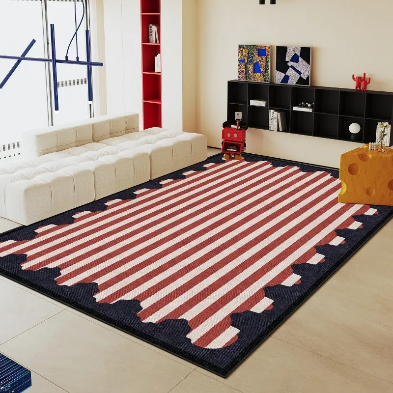 

Dopamine Colorful Lines Living Room Carpet Modern Light Luxury Bedroom Rug Soft Non-slip Sofa Coffee Table Floor Mat 러그 Alfombra