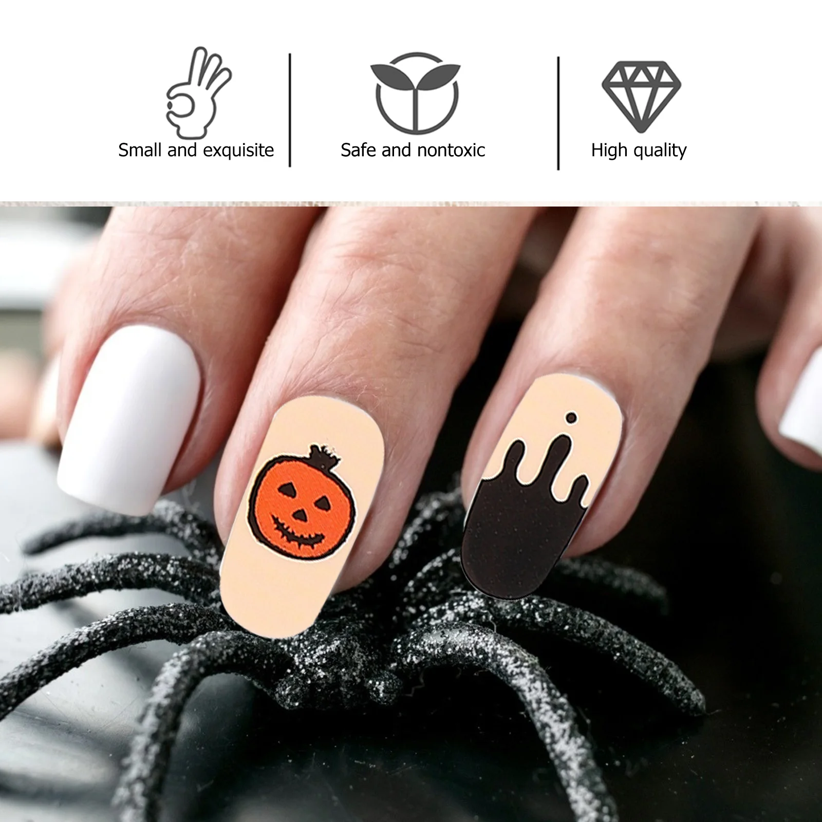 84 Pcs Nail Decals Halloween Stickers Girl Manicure Water Transfer Printing Ghost Fingernail