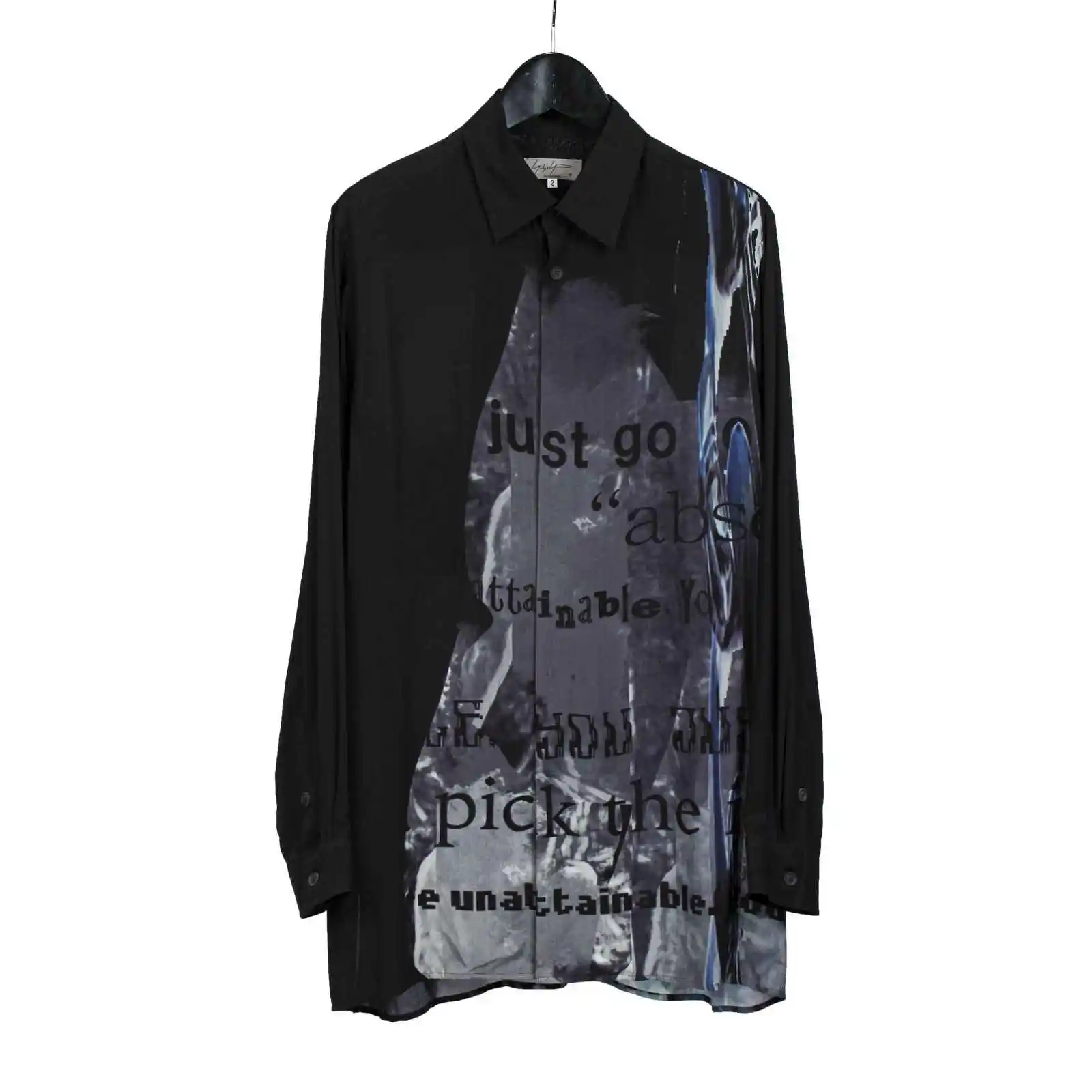 

TOP-YAMAMOTO оригинальный японский дизайн Темная, нишевая, свободная, тонкая рубашка с длинными рукавами и принтом