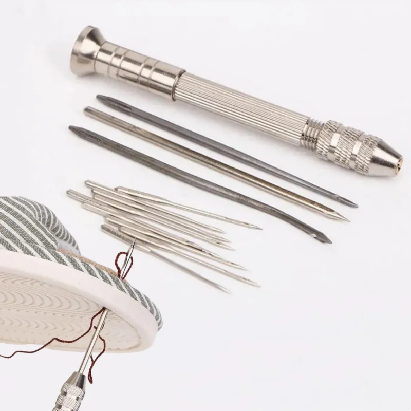 Leather Sewing Awl Repair Kit - Replaceable Multifunctional Punch Needles For Shoes Stitching DIY Leathercraft