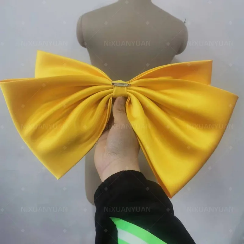 Separate Satin Bow with Pin Yellow Wedding Belt for Party Evening Gown Matching Accessories Detachable Handmade Bowknot