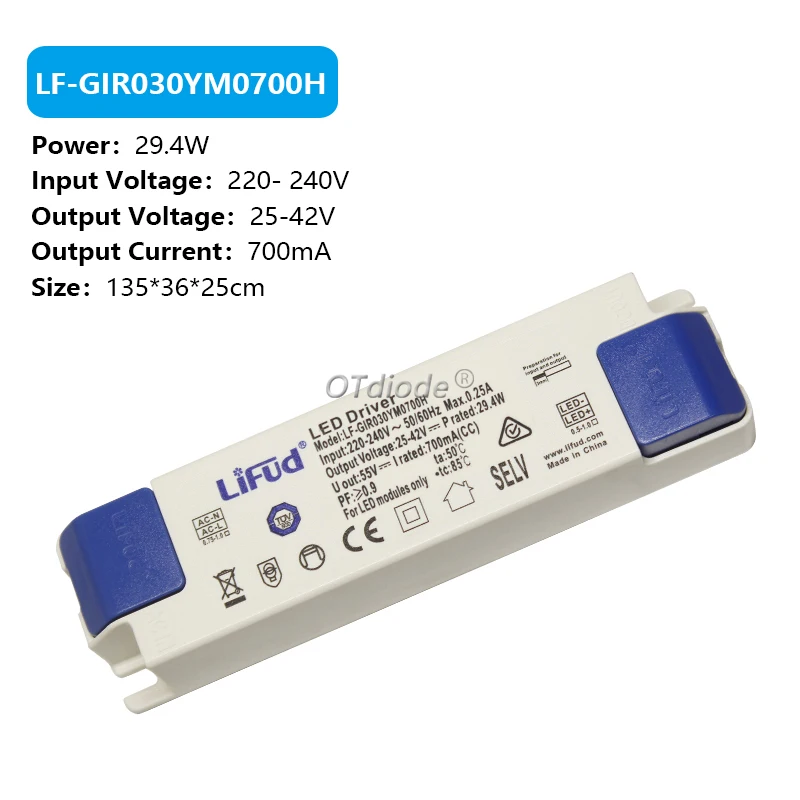 Lifud LED Driver DC25-42V/33-40V 800mA 900mA 1000mA 1050mA 1200mA 1300mA 1400mA 1500mA 40 w50w 60W LF-GIRxxxYS trasformatore serie