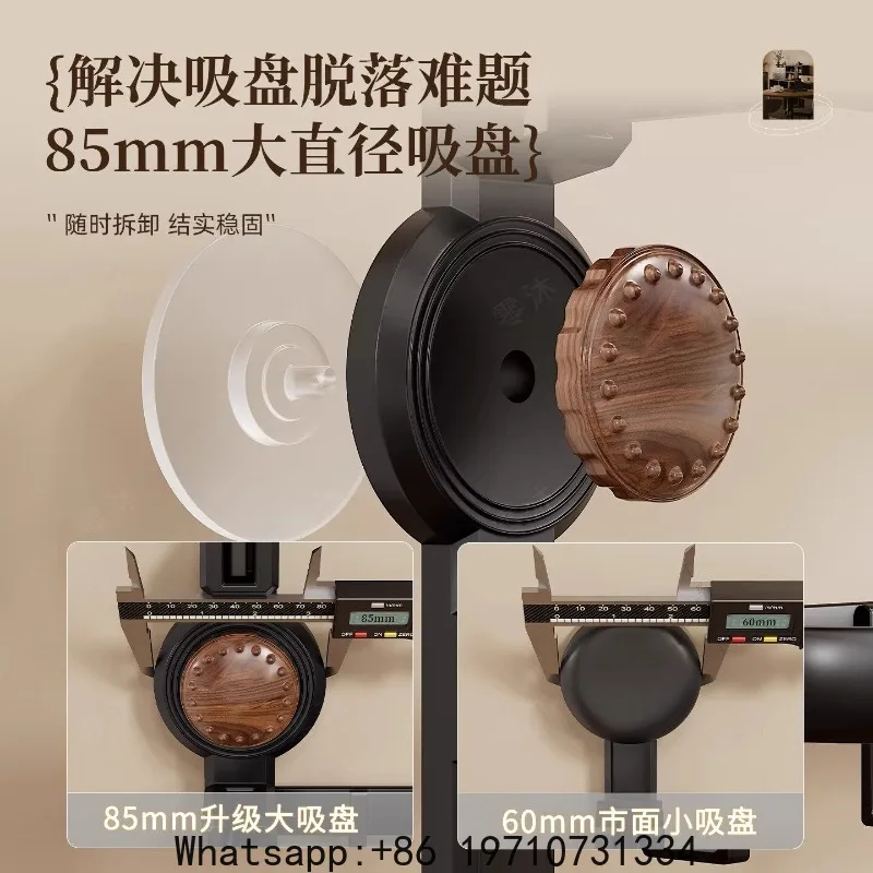 Walnut Suction Cup Towel Rack No Punching Toilet Shelf Bathroom Wall Mounted Bath Towel Hanger