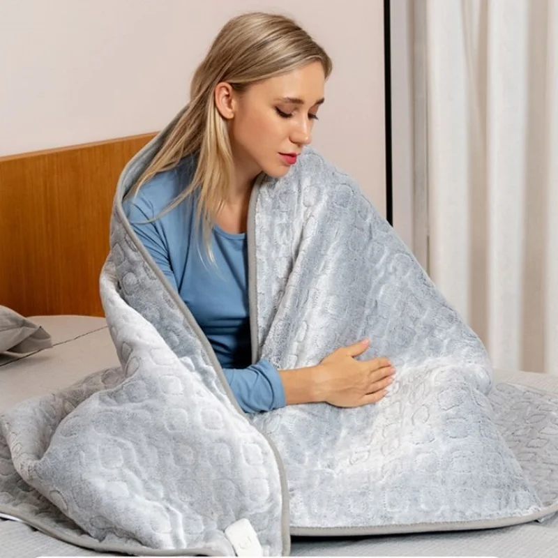 150*90cm Electric Heating Blankets Soft Flannel Heated Blanket Cover Winter Body Warm Mat Timed Sleeping Pad Heater