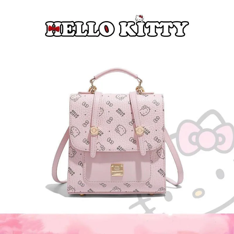 

Рюкзак Hello Kitty в стиле аниме для девочек, милый рюкзак с кошкой КТ для студенток, вместительная школьная сумка с принтом, коллекционная модель