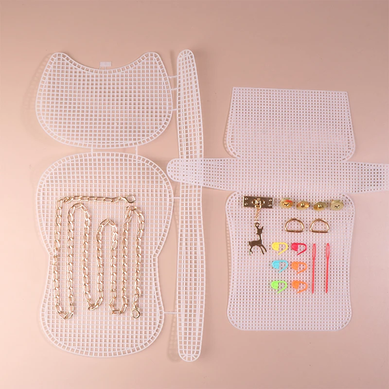 Accessories Kit AuxiLiary WeavinG Plastic Mesh Plastic Grid WeavinG HeLper Handbag ShouLder Bagf Net Cover DIY Bag
